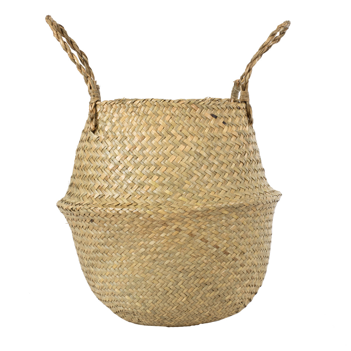GloboStar® Artificial Garden IBIZA 20197 Διακοσμητικό Ψάθινο Καλάθι - Κασπώ Γλάστρα - Flower Pot  Μπεζ Π33cm x Υ40cm - ledmania.gr