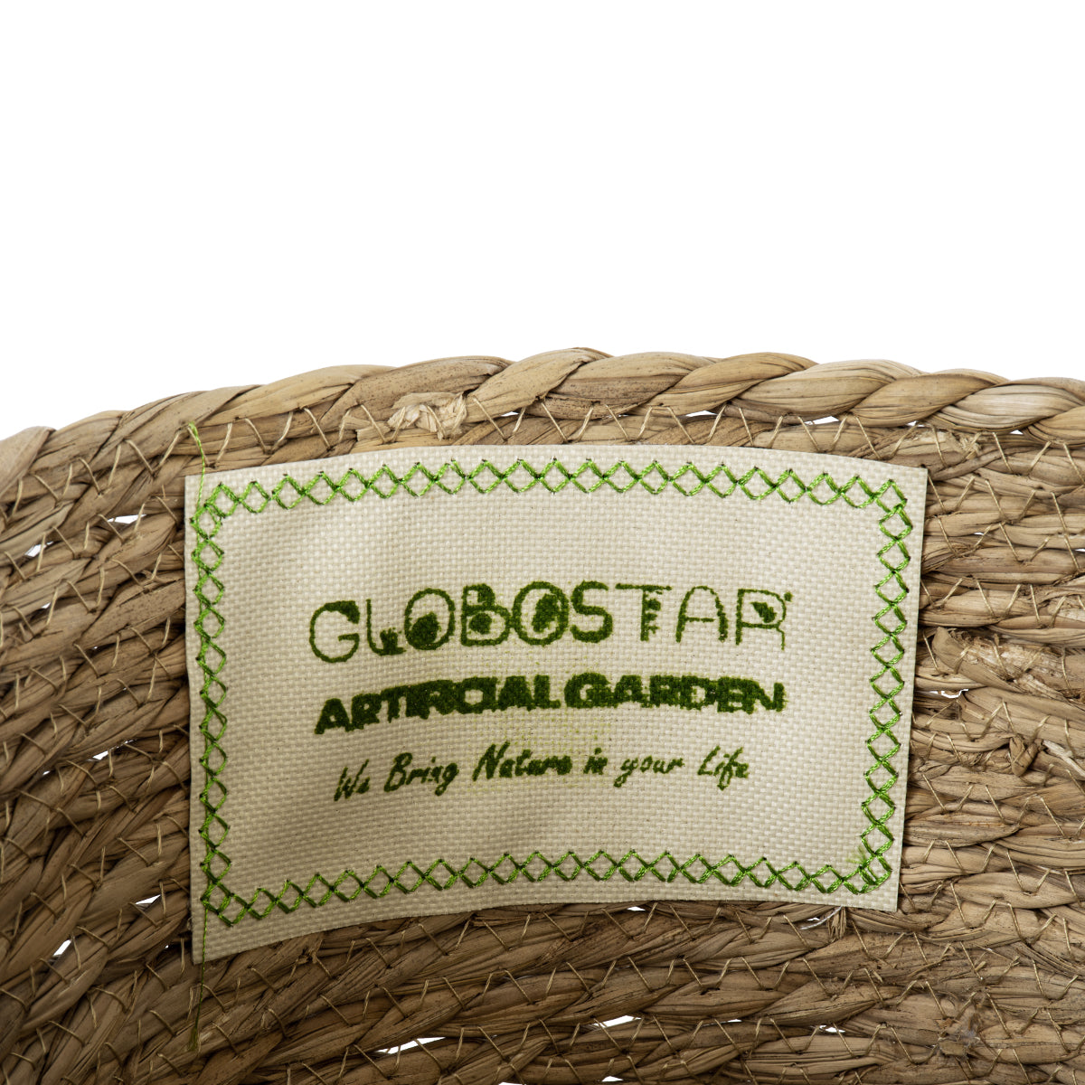 GloboStar® Artificial Garden SIFNOS 20267 Διακοσμητικό Πλεκτό Καλάθι - Κασπώ Γλάστρα - Flower Pot Μπεζ Φ22cm x Υ15cm