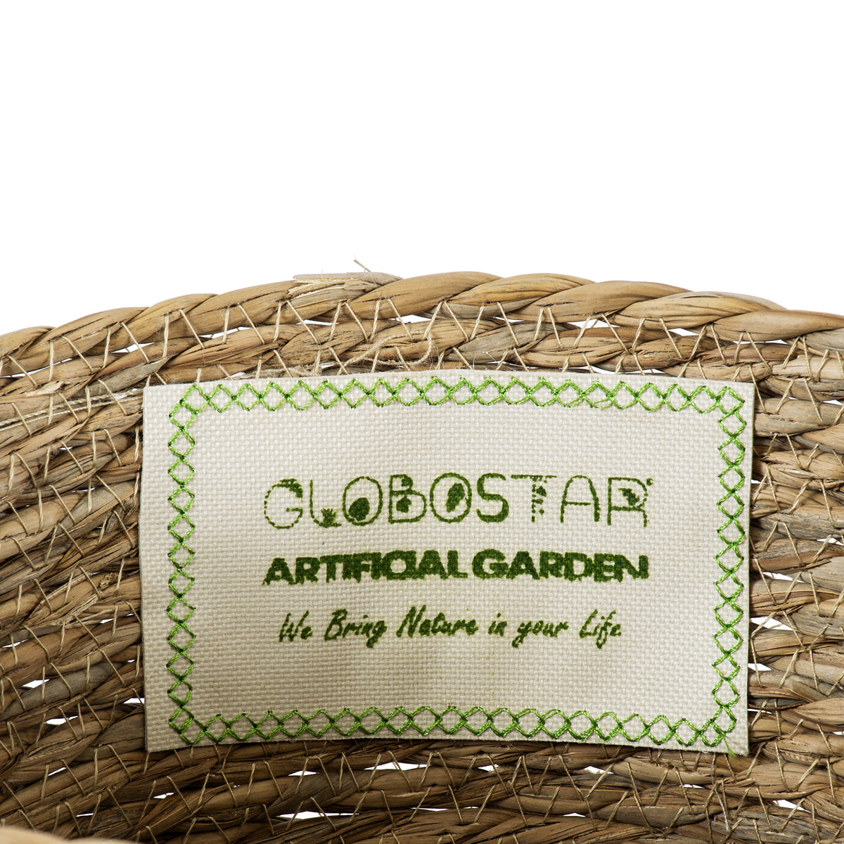 GloboStar® Artificial Garden SIFNOS 20268 Διακοσμητικό Πλεκτό Καλάθι - Κασπώ Γλάστρα - Flower Pot Μπεζ Φ25cm x Υ15cm - ledmania.gr