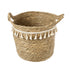 GloboStar® Artificial Garden SANTORINI 20286 Διακοσμητικό Πλεκτό Καλάθι - Κασπώ Γλάστρα - Flower Pot Μπεζ με Μακραμέ Φ31cm x Υ29cm - ledmania.gr