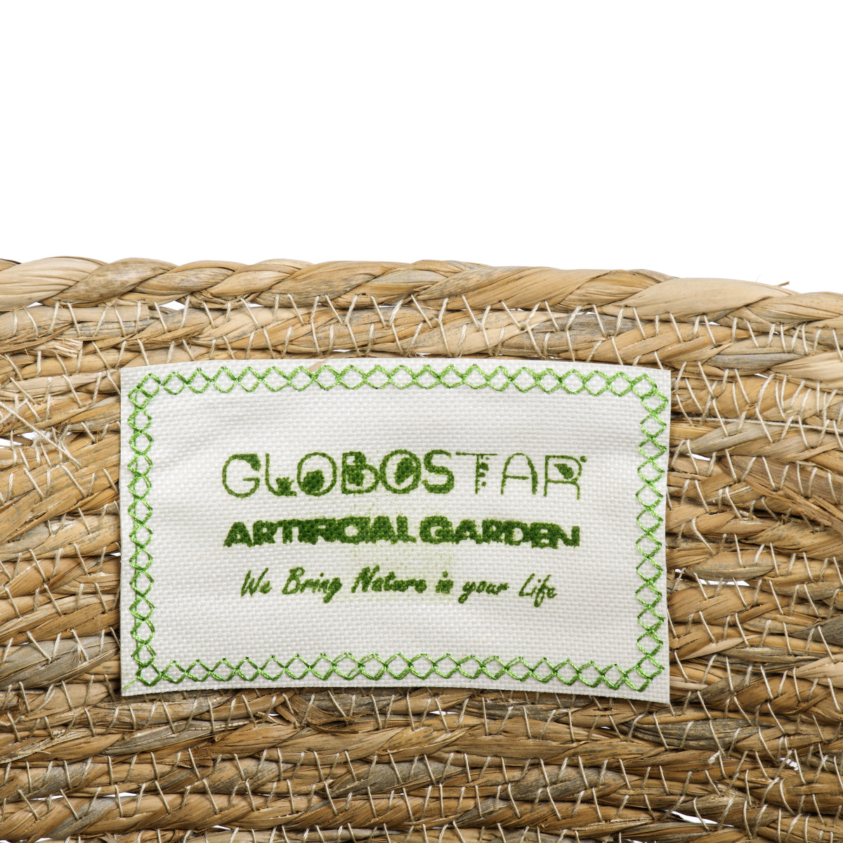 GloboStar® Artificial Garden TINOS 20292 Διακοσμητικό Πλεκτό Καλάθι - Κασπώ Γλάστρα - Flower Pot Μπεζ Φ35cm x Υ30cm - ledmania.gr