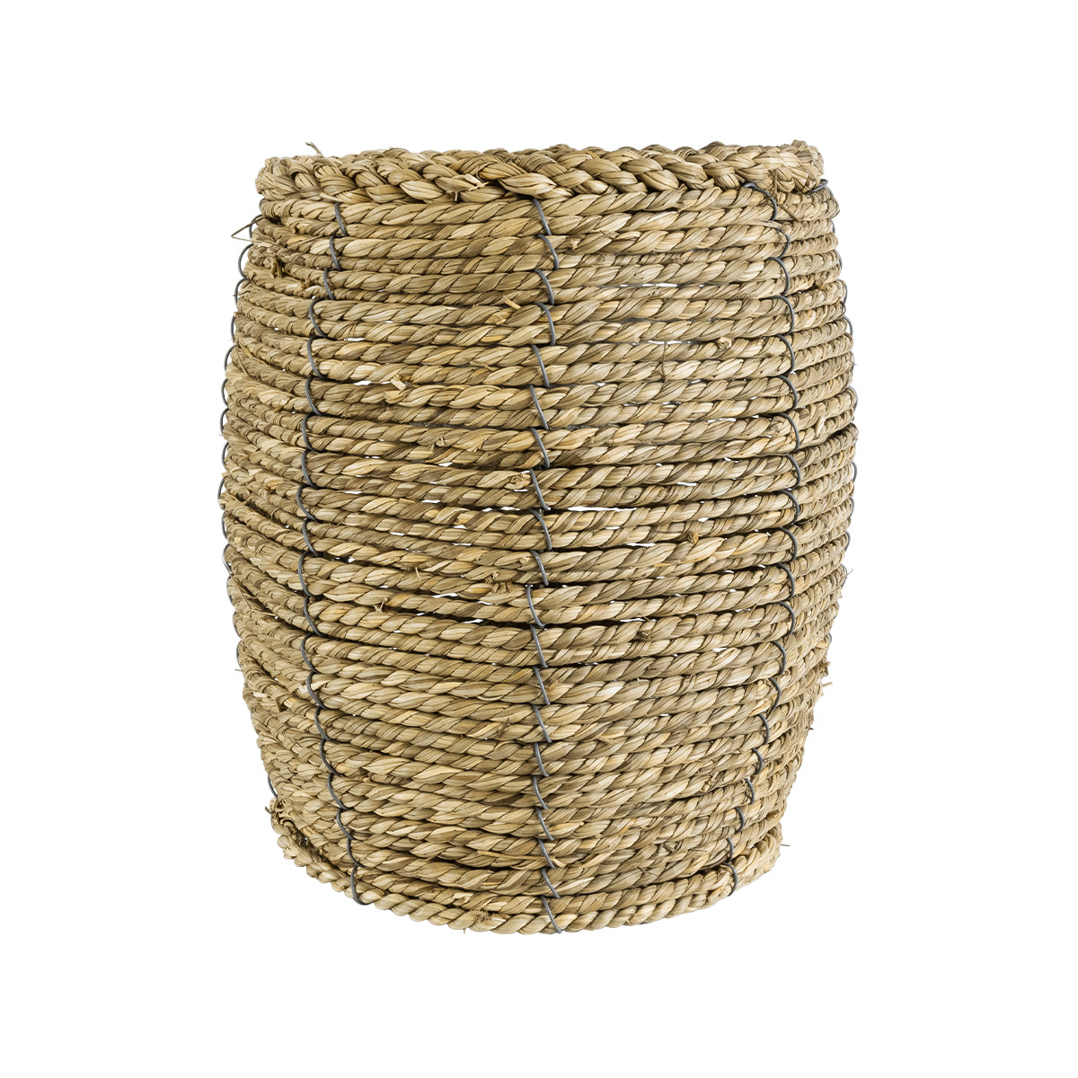 GloboStar® Artificial Garden THASOS 20295 Διακοσμητικό Πλεκτό Καλάθι - Κασπώ Γλάστρα - Flower Pot Μπεζ Φ18 x Υ24cm - ledmania.gr