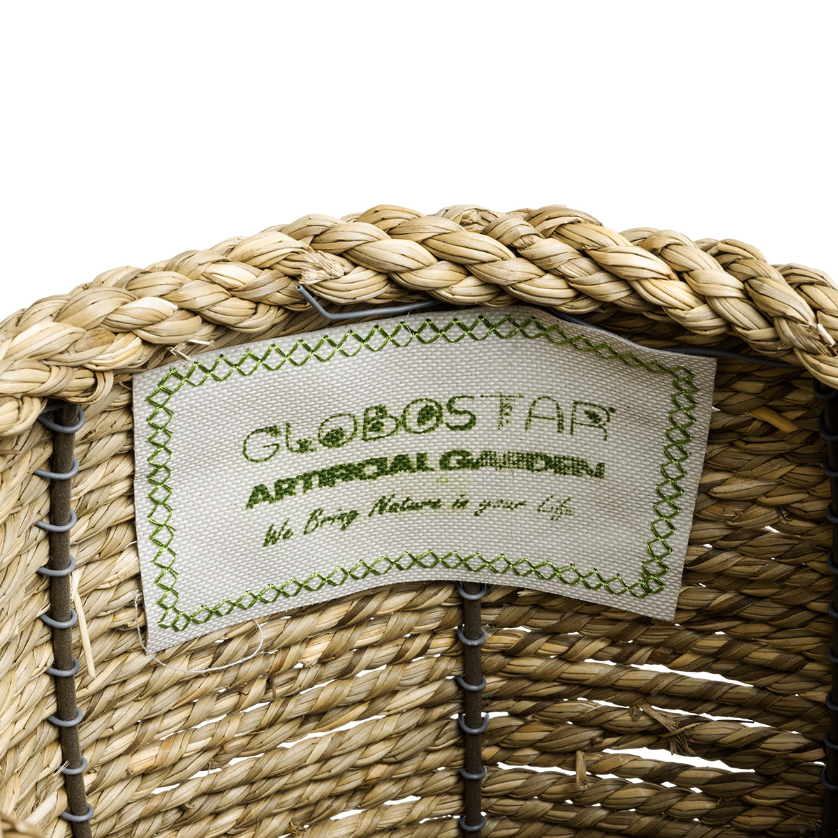 GloboStar® Artificial Garden THASOS 20295 Διακοσμητικό Πλεκτό Καλάθι - Κασπώ Γλάστρα - Flower Pot Μπεζ Φ18 x Υ24cm - ledmania.gr