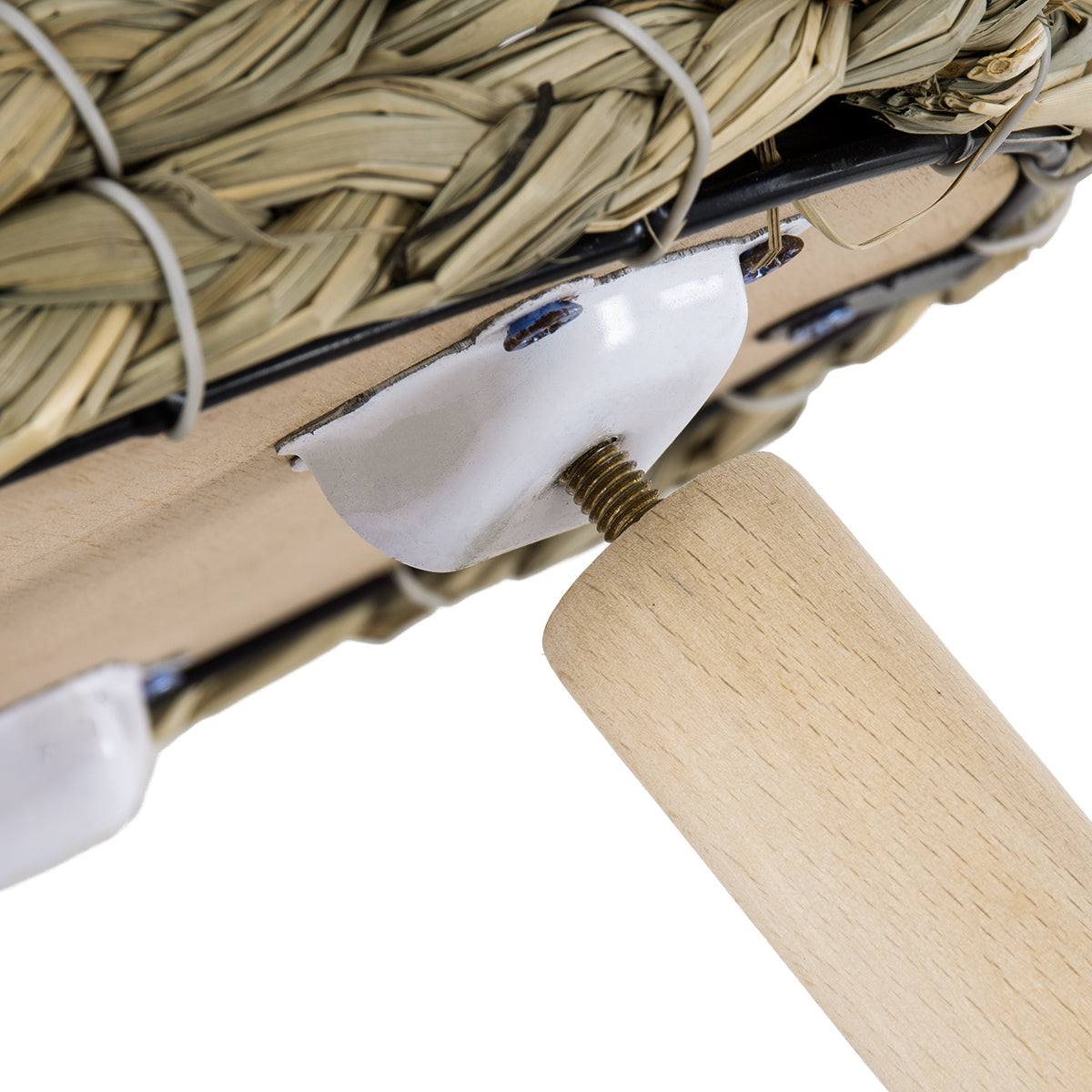 GloboStar® Artificial Garden SKOPELOS 20298 Διακοσμητικό Πλεκτό Καλάθι - Κασπώ Γλάστρα - Flower Pot Μπεζ με Καφέ Φ26cm x Υ55cm - ledmania.gr