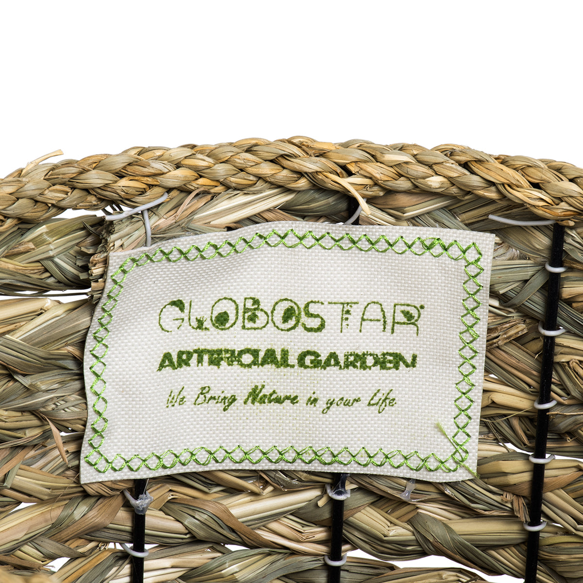GloboStar® Artificial Garden SKOPELOS 20298 Διακοσμητικό Πλεκτό Καλάθι - Κασπώ Γλάστρα - Flower Pot Μπεζ με Καφέ Φ26cm x Υ55cm - ledmania.gr