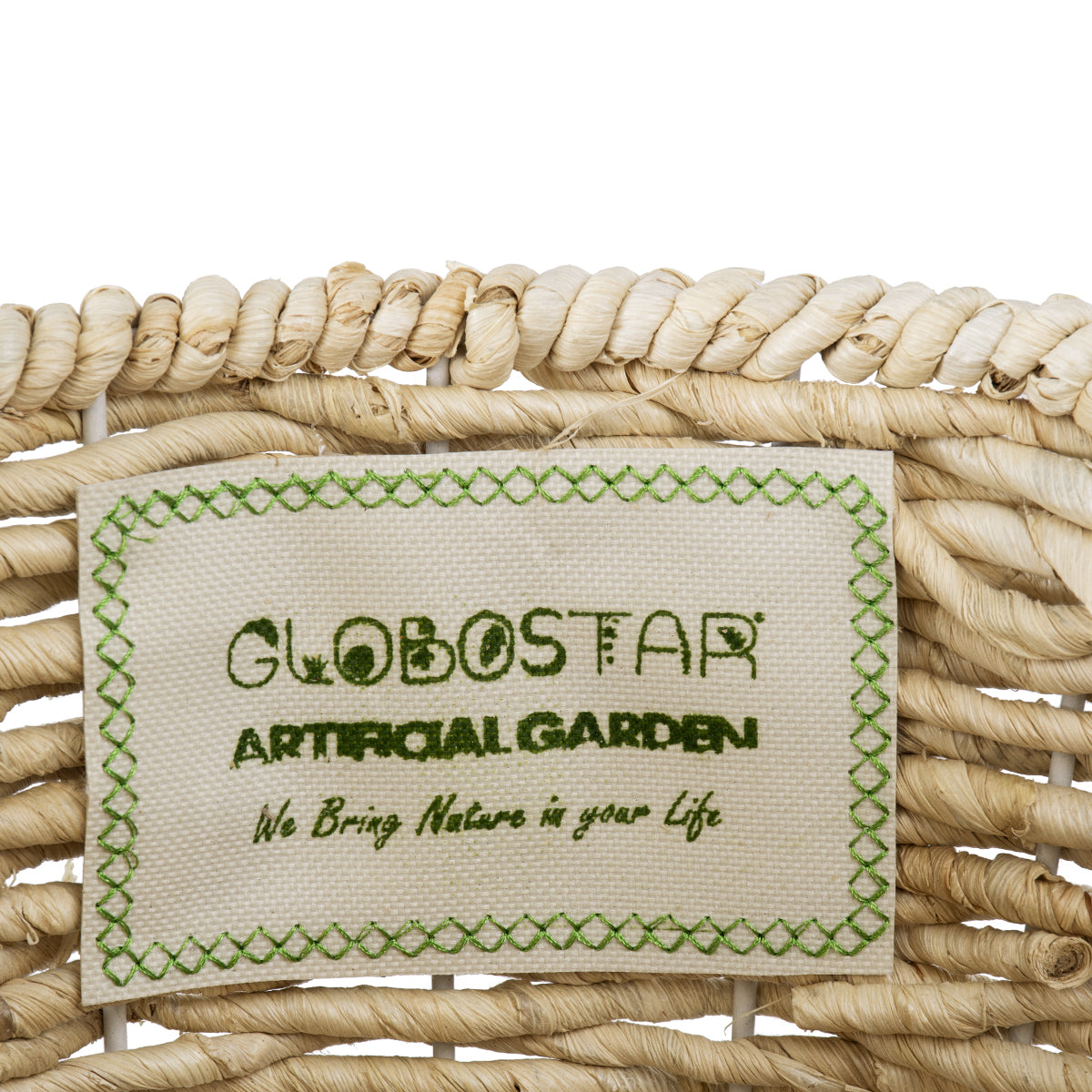 GloboStar® Artificial Garden LIMNOS 20299 Διακοσμητικό Πλεκτό Καλάθι - Κασπώ Γλάστρα - Flower Pot Μπεζ Φ26cm x Υ42cm - ledmania.gr