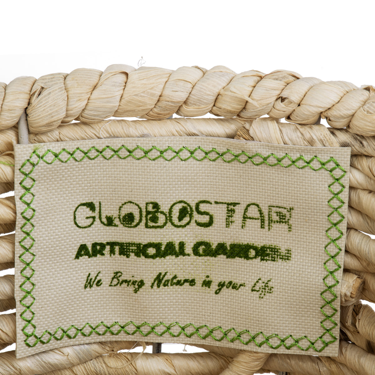 GloboStar® Artificial Garden LIMNOS 20300 Διακοσμητικό Πλεκτό Καλάθι - Κασπώ Γλάστρα - Flower Pot Μπεζ Φ37cm x Υ56cm - ledmania.gr