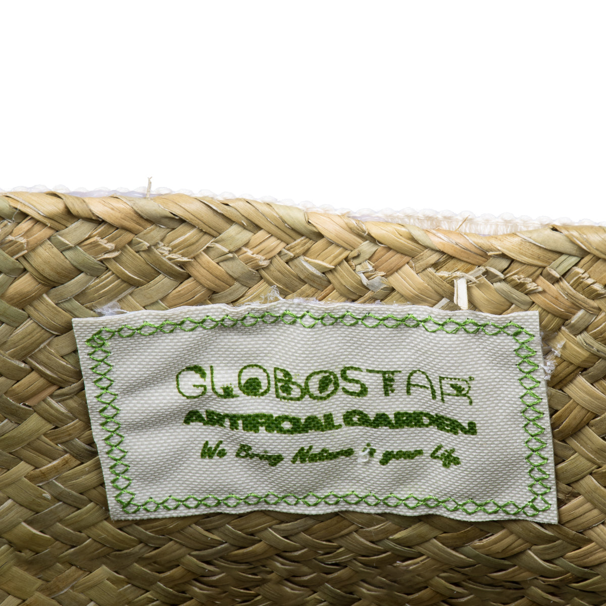 GloboStar® Artificial Garden MILOS 20308 Διακοσμητικό Ψάθινο Καλάθι - Κασπώ Γλάστρα - Flower Pot Μπεζ με Μακραμέ Φ32cm x Υ28cm - ledmania.gr