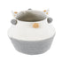 GloboStar® Artificial Garden KYTHNOS 20312 Διακοσμητικό Πλεκτό Καλάθι - Κασπώ Γλάστρα - Flower Pot Γκρι με Λευκό Φ20cm x Υ18cm - ledmania.gr