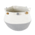 GloboStar® Artificial Garden KYTHNOS 20313 Διακοσμητικό Πλεκτό Καλάθι - Κασπώ Γλάστρα - Flower Pot Γκρι με Λευκό Φ25cm x Υ24cm - ledmania.gr