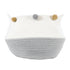 GloboStar® Artificial Garden KYTHNOS 20313 Διακοσμητικό Πλεκτό Καλάθι - Κασπώ Γλάστρα - Flower Pot Γκρι με Λευκό Φ25cm x Υ24cm - ledmania.gr