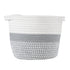 GloboStar® Artificial Garden POSITANO 20318 Διακοσμητικό Πλεκτό Καλάθι - Κασπώ Γλάστρα - Flower Pot Γκρι με Λευκό Φ20cm x Υ20cm - ledmania.gr