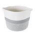 GloboStar® Artificial Garden POSITANO 20319 Διακοσμητικό Πλεκτό Καλάθι - Κασπώ Γλάστρα - Flower Pot Γκρι με Λευκό Φ25cm x Υ25cm - ledmania.gr
