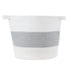 GloboStar® Artificial Garden KEFALONIA 20320 Διακοσμητικό Πλεκτό Καλάθι - Κασπώ Γλάστρα - Flower Pot Γκρι με Λευκό Φ30cm x Υ30cm - ledmania.gr