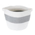 GloboStar® Artificial Garden KEFALONIA 20321 Διακοσμητικό Πλεκτό Καλάθι - Κασπώ Γλάστρα - Flower Pot Γκρι με Λευκό Φ20cm x Υ20cm - ledmania.gr