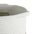GloboStar® Artificial Garden ITHAKI 20325 Διακοσμητικό Πλεκτό Καλάθι - Κασπώ Γλάστρα - Flower Pot Μπεζ με Λευκό Φ30 x Υ30cm - ledmania.gr