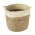 GloboStar® Artificial Garden KALYMNOS 20330 Διακοσμητικό Πλεκτό Καλάθι - Κασπώ Γλάστρα - Flower Pot Μπεζ με Καφέ Φ26cm x Υ27cm - ledmania.gr