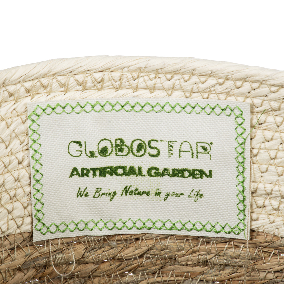 GloboStar® Artificial Garden KALYMNOS 20330 Διακοσμητικό Πλεκτό Καλάθι - Κασπώ Γλάστρα - Flower Pot Μπεζ με Καφέ Φ26cm x Υ27cm - ledmania.gr