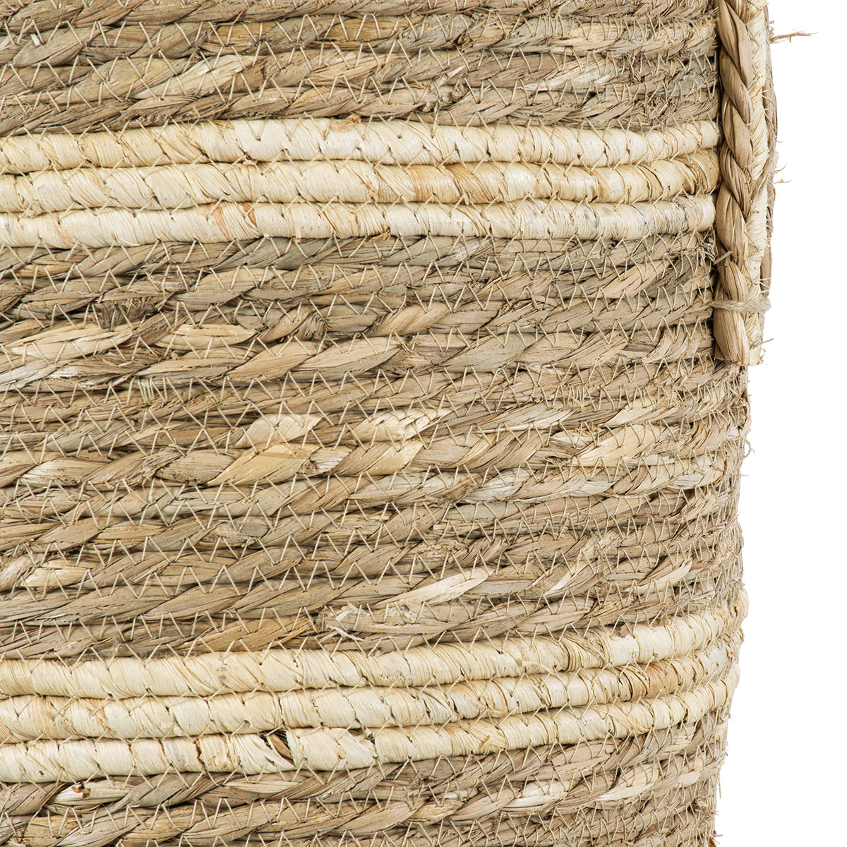 GloboStar® Artificial Garden NAXOS 20334 Διακοσμητικό Πλεκτό Καλάθι - Κασπώ Γλάστρα - Flower Pot Μπεζ με Καφέ Φ35cm x Υ30cm - ledmania.gr