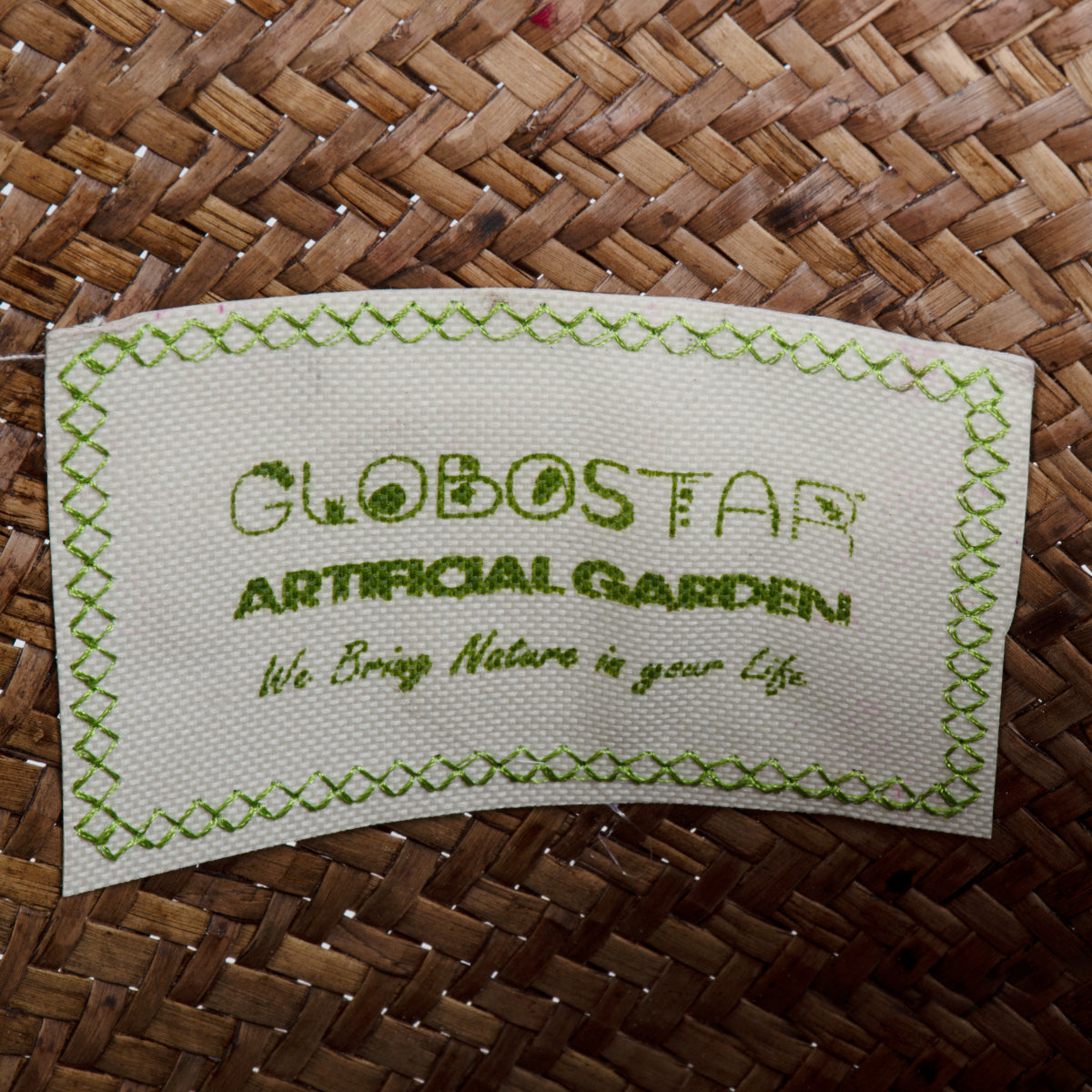 GloboStar® Artificial Garden SKIATHOS 20345 Διακοσμητικό Ψάθινο Καλάθι - Κασπώ Γλάστρα - Flower Pot Καφέ Φ24cm x Υ24cm - ledmania.gr