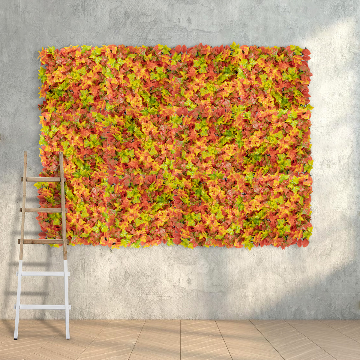 GloboStar® Artificial Garden AUTUMN MAPLE 20349 Τεχνητό Διακοσμητικό Πάνελ Φυλλωσιάς - Κάθετος Κήπος σύνθεση Φθινοπωρινός Σφένδαμος Μ50 x Π50 x Υ10cm - ledmania.gr