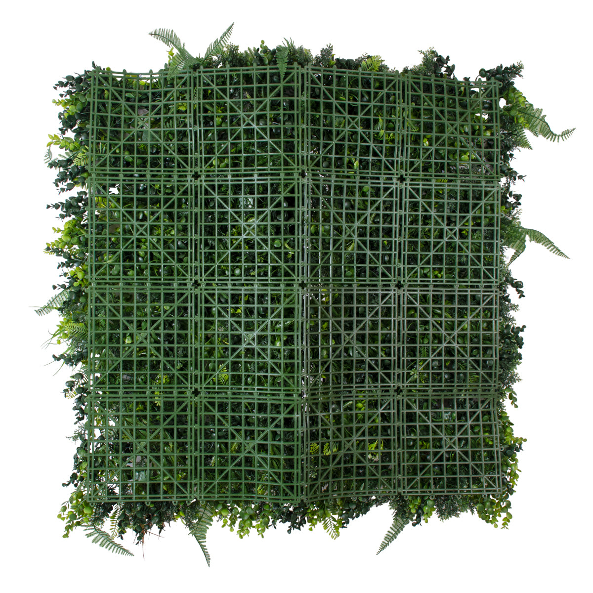 GloboStar® Artificial Garden JUNGLE FERN 20351 Τεχνητό Διακοσμητικό Πάνελ Φυλλωσιάς - Κάθετος Κήπος σύνθεση Ζούγκλα Φτέρης Μ100 x Π100 x Υ20cm - ledmania.gr