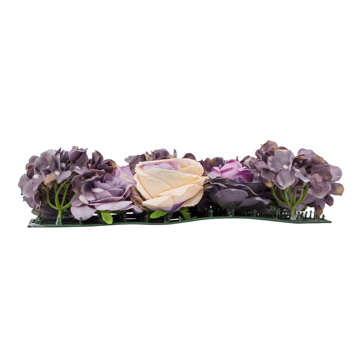 GloboStar® Artificial Garden ROSES STORY 20352 Τεχνητό Διακοσμητικό Πάνελ Λουλουδιών - Κάθετος Κήπος σύνθεση Μωβ & Ροζ Τριαντάφυλλα Μ40 x Π60 x Υ8cm - ledmania.gr