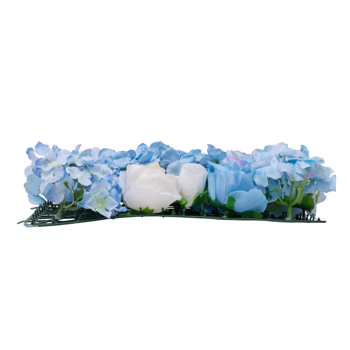 GloboStar® Artificial Garden ROSES STORY 20353 Τεχνητό Διακοσμητικό Πάνελ Λουλουδιών - Κάθετος Κήπος σύνθεση Μπλε & Μπεζ Τριαντάφυλλα Μ40 x Π60 x Υ10cm - ledmania.gr
