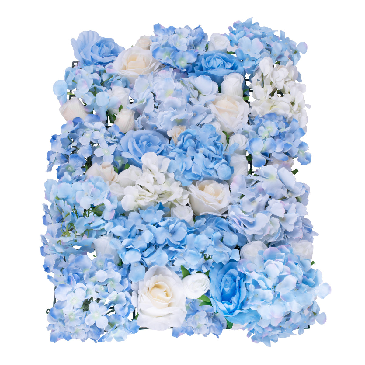 GloboStar® Artificial Garden ROSES STORY 20353 Τεχνητό Διακοσμητικό Πάνελ Λουλουδιών - Κάθετος Κήπος σύνθεση Μπλε & Μπεζ Τριαντάφυλλα Μ40 x Π60 x Υ10cm - ledmania.gr