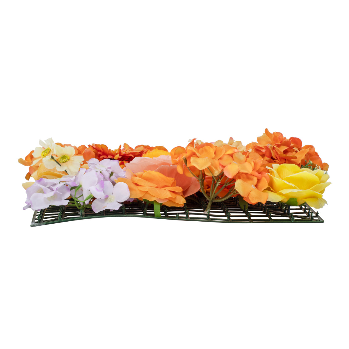 GloboStar® Artificial Garden ROSES STORY 20354 Τεχνητό Διακοσμητικό Πάνελ Λουλουδιών - Κάθετος Κήπος σύνθεση Πορτοκαλί & Ροζ Τριαντάφυλλα Μ40 x Π60 x Υ12cm - ledmania.gr