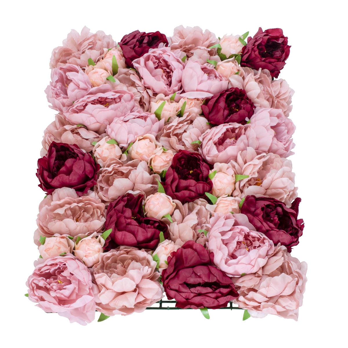 GloboStar® Artificial Garden ROSES STORY 20355 Τεχνητό Διακοσμητικό Πάνελ Λουλουδιών - Κάθετος Κήπος σύνθεση Ροζ & Βυσσινί Τριαντάφυλλα Μ40 x Π60 x Υ8cm - ledmania.gr