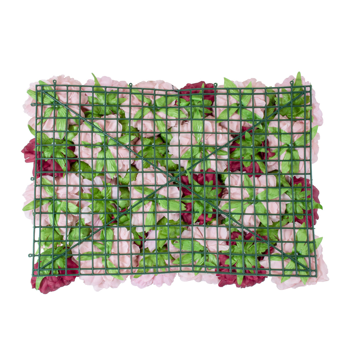 GloboStar® Artificial Garden ROSES STORY 20355 Τεχνητό Διακοσμητικό Πάνελ Λουλουδιών - Κάθετος Κήπος σύνθεση Ροζ & Βυσσινί Τριαντάφυλλα Μ40 x Π60 x Υ8cm - ledmania.gr