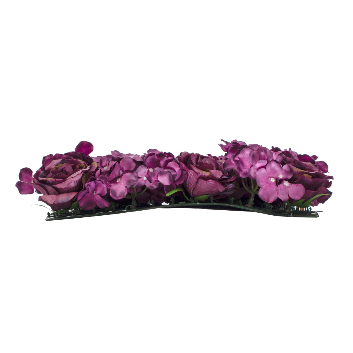 GloboStar® Artificial Garden ROSES STORY 20356 Τεχνητό Διακοσμητικό Πάνελ Λουλουδιών - Κάθετος Κήπος σύνθεση Φουξ & Βυσσινί Τριαντάφυλλα Μ40 x Π60 x Υ10cm - ledmania.gr