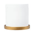 GloboStar® Artificial Garden KASOS 20444 Πήλινο Κεραμικό Κασπώ Γλάστρα - Flower Pot Λευκό με Χρυσό Φ15cm x Υ15cm - ledmania.gr