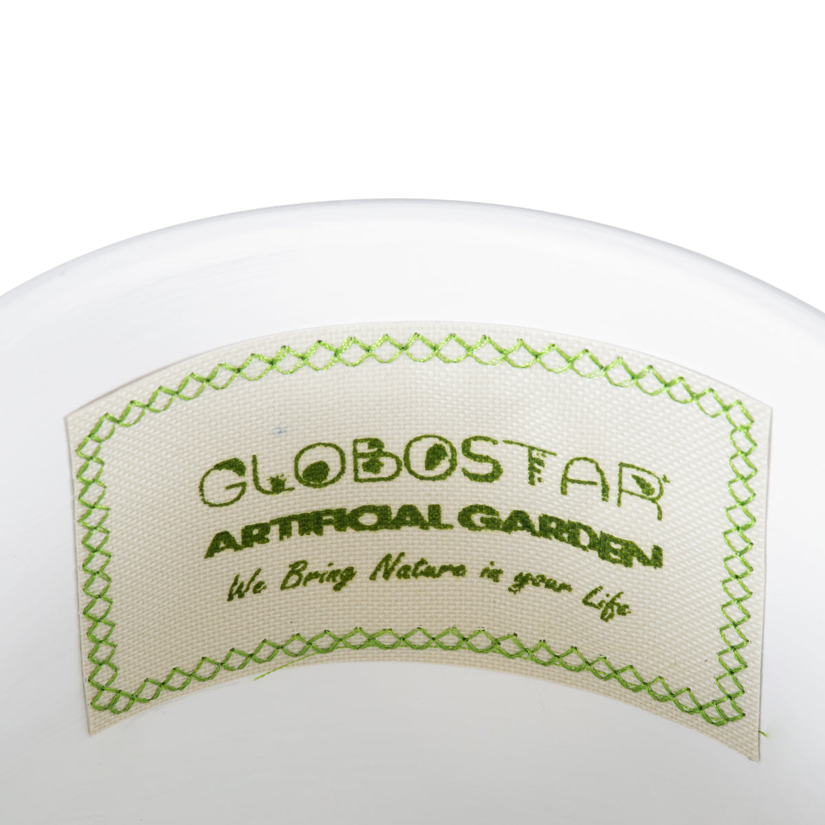 GloboStar® Artificial Garden KASOS 20444 Πήλινο Κεραμικό Κασπώ Γλάστρα - Flower Pot Λευκό με Χρυσό Φ15cm x Υ15cm - ledmania.gr