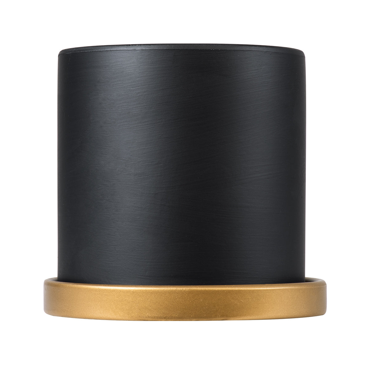 GloboStar® Artificial Garden ELAFONISOS 20446 Πήλινο Κεραμικό Κασπώ Γλάστρα - Flower Pot Μαύρο με Χρυσό Φ15cm x Υ15cm - ledmania.gr