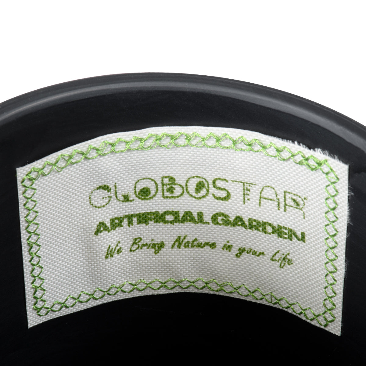 GloboStar® Artificial Garden ELAFONISOS 20446 Πήλινο Κεραμικό Κασπώ Γλάστρα - Flower Pot Μαύρο με Χρυσό Φ15cm x Υ15cm - ledmania.gr