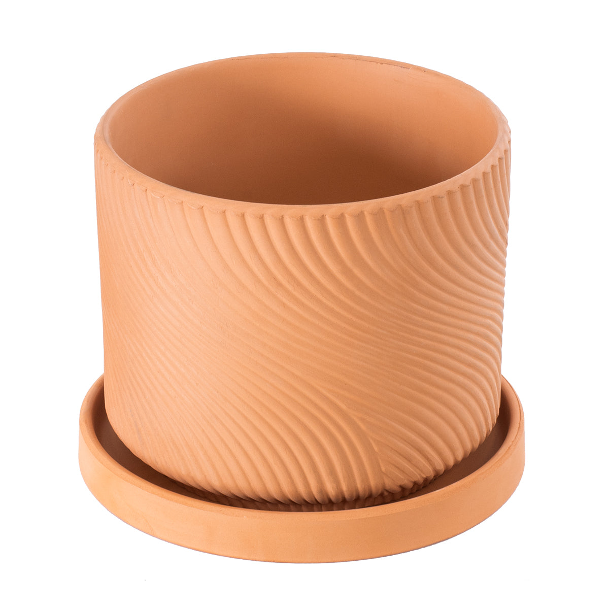 GloboStar® Artificial Garden ASTYPALAIA 20451 Πήλινο Κεραμικό Κασπώ Γλάστρα - Flower Pot Κεραμιδί Φ18cm x Υ16cm - ledmania.gr
