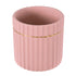 GloboStar® Artificial Garden RETHYMNO 20456 Πήλινο Κεραμικό Κασπώ Γλάστρα - Flower Pot Ροζ με Χρυσό Φ17cm x Υ17cm - ledmania.gr