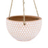 GloboStar® Artificial Garden CHIOS 20462 Κρεμαστό Πήλινο Κεραμικό Κασπώ Γλάστρα - Flower Pot Κεραμιδί με Λευκό Φ19.5cm x Υ11.5cm - ledmania.gr