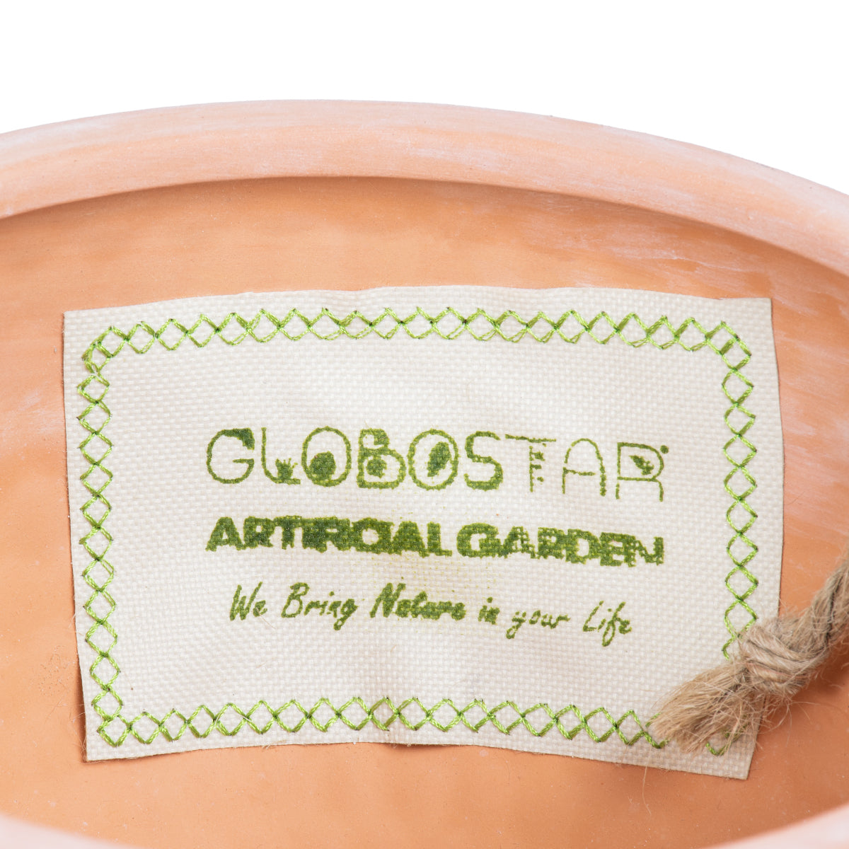 GloboStar® Artificial Garden CHIOS 20462 Κρεμαστό Πήλινο Κεραμικό Κασπώ Γλάστρα - Flower Pot Κεραμιδί με Λευκό Φ19.5cm x Υ11.5cm - ledmania.gr