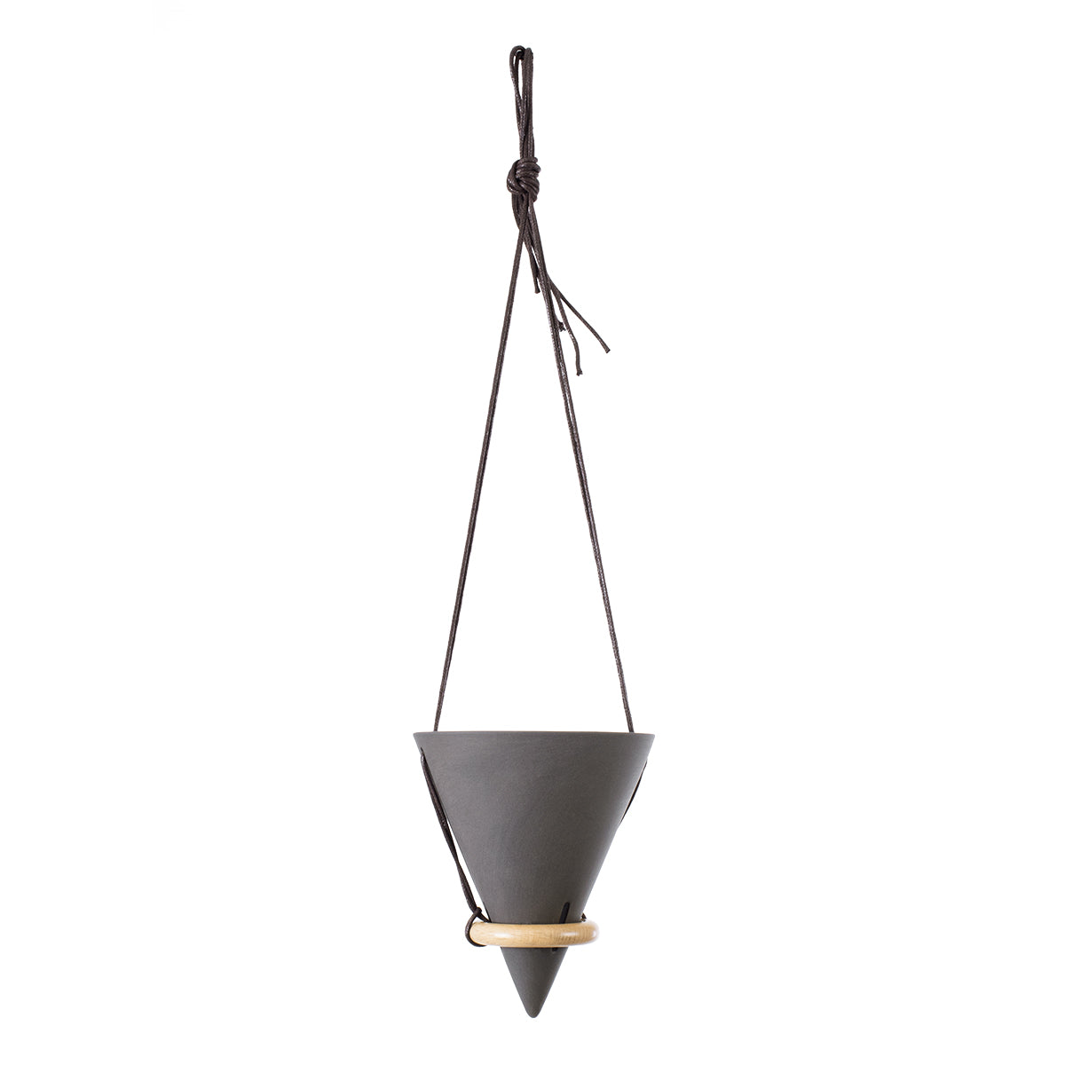 GloboStar® Artificial Garden AIGINA 20466 Κρεμαστό Πήλινο Κεραμικό Κασπώ Γλάστρα - Flower Pot Μαύρο Φ13cm x Υ15cm - ledmania.gr