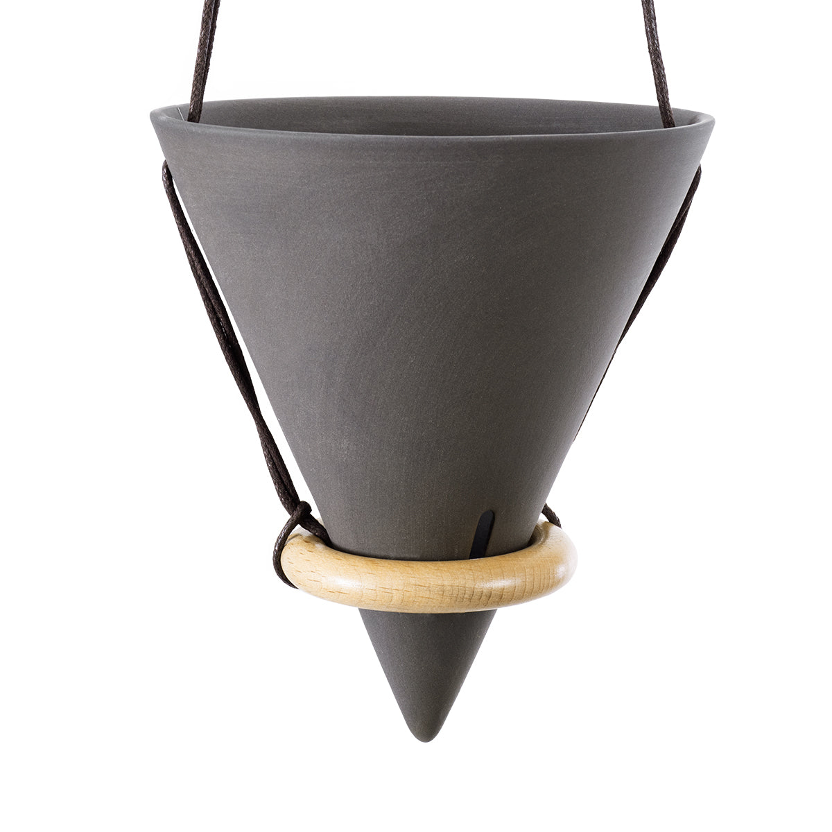 GloboStar® Artificial Garden AIGINA 20466 Κρεμαστό Πήλινο Κεραμικό Κασπώ Γλάστρα - Flower Pot Μαύρο Φ13cm x Υ15cm - ledmania.gr