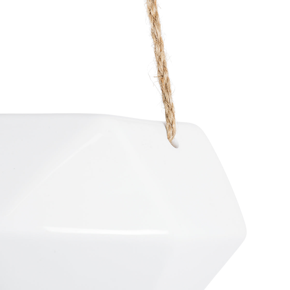 GloboStar® Artificial Garden HERAKLIO 20467 Κρεμαστό Πήλινο Κεραμικό Κασπώ Γλάστρα - Flower Pot Λευκό Μ13.5cm x Π15.5 x Υ37cm - ledmania.gr