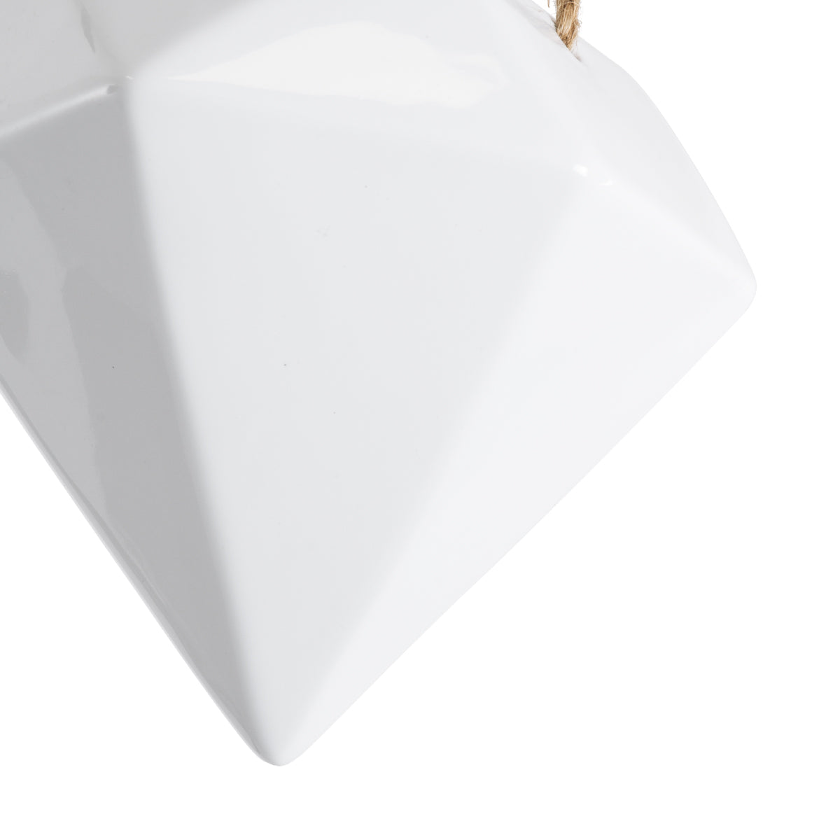 GloboStar® Artificial Garden HERAKLIO 20467 Κρεμαστό Πήλινο Κεραμικό Κασπώ Γλάστρα - Flower Pot Λευκό Μ13.5cm x Π15.5 x Υ37cm - ledmania.gr