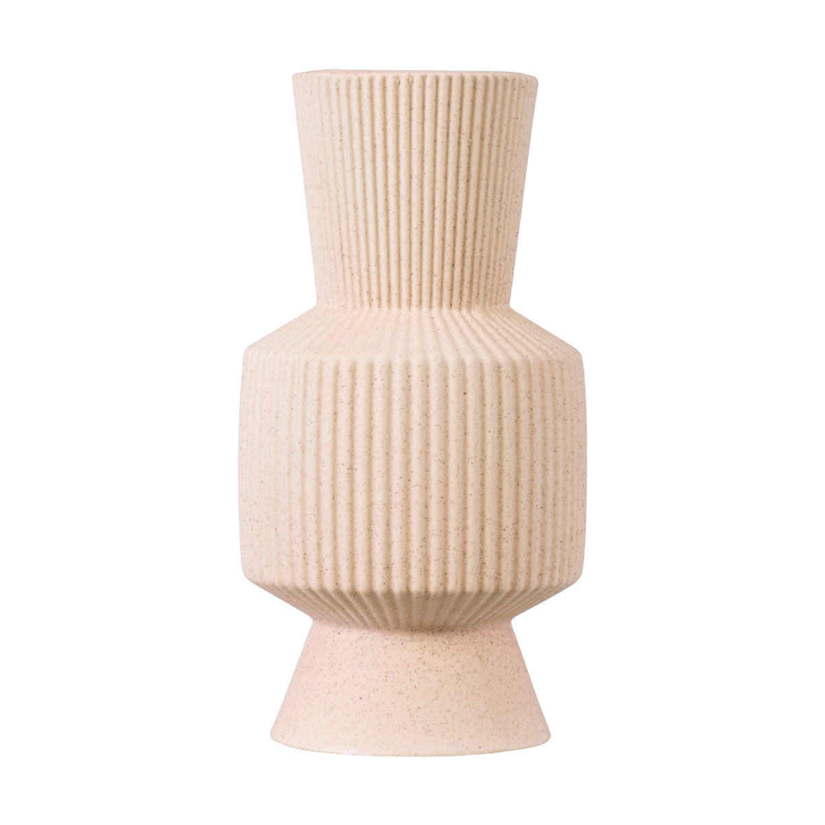 GloboStar® Artificial Garden CAPRI 20468 Πήλινο Κεραμικό Κασπώ Γλάστρα - Flower Pot Απαλό Μπεζ Φ7.5cm x Υ20cm - ledmania.gr