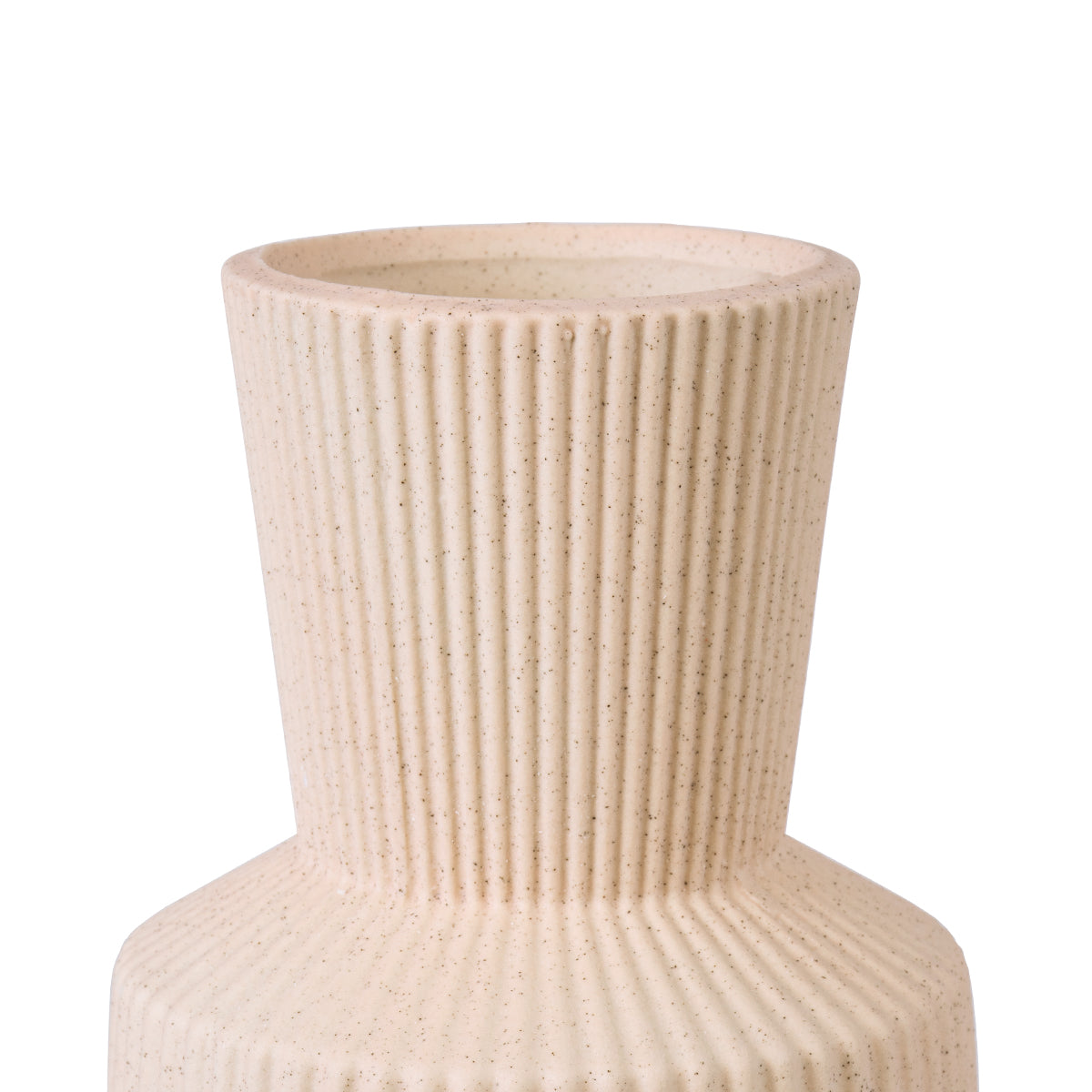 GloboStar® Artificial Garden CAPRI 20468 Πήλινο Κεραμικό Κασπώ Γλάστρα - Flower Pot Απαλό Μπεζ Φ7.5cm x Υ20cm - ledmania.gr