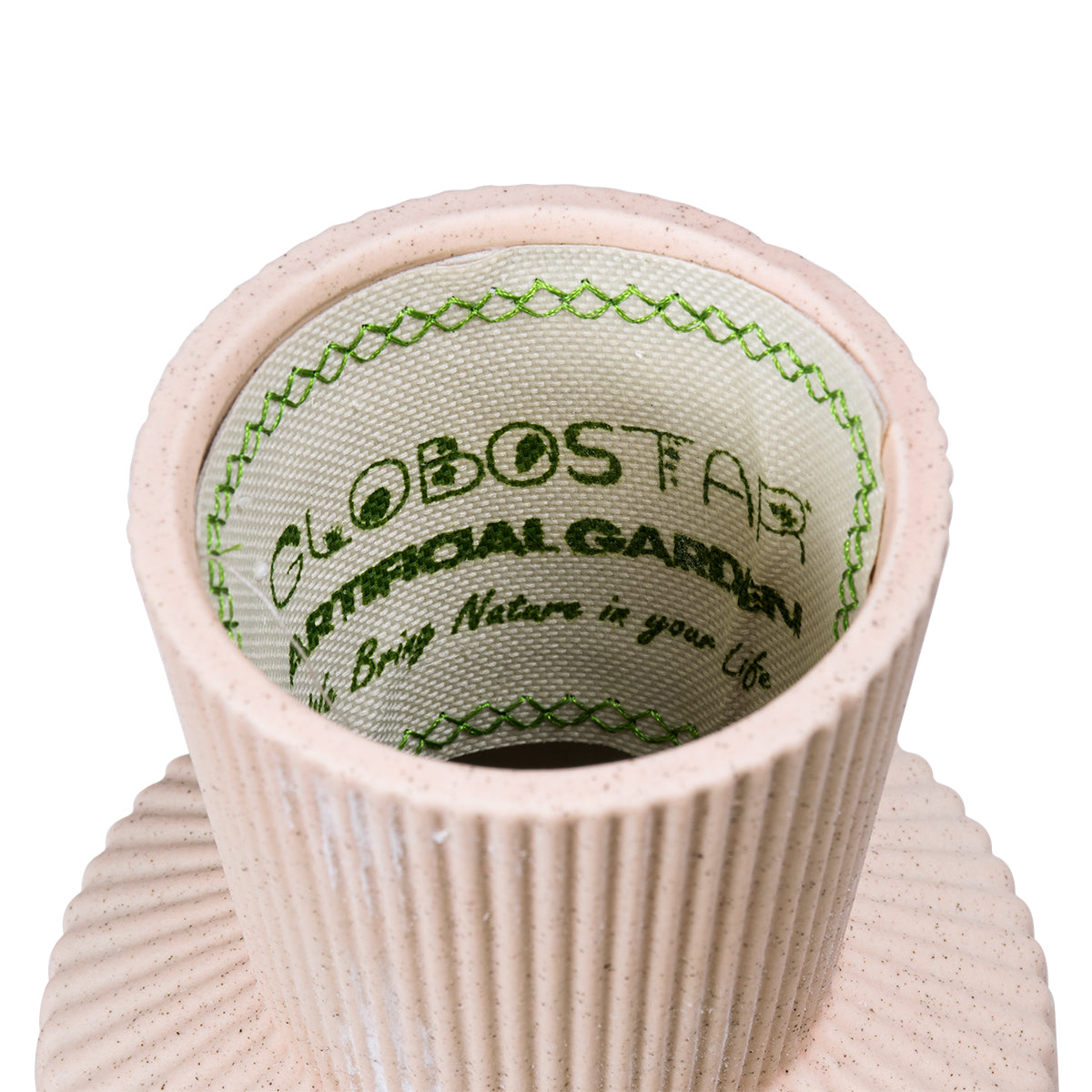 GloboStar® Artificial Garden CAPRI 20468 Πήλινο Κεραμικό Κασπώ Γλάστρα - Flower Pot Απαλό Μπεζ Φ7.5cm x Υ20cm - ledmania.gr