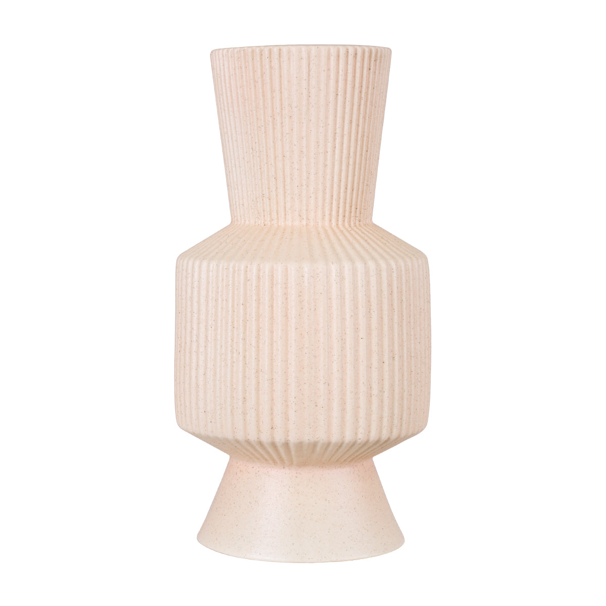 GloboStar® Artificial Garden CAPRI 20470 Πήλινο Κεραμικό Κασπώ Γλάστρα - Flower Pot Απαλό Μπεζ Φ9.5cm x Υ25cm - ledmania.gr