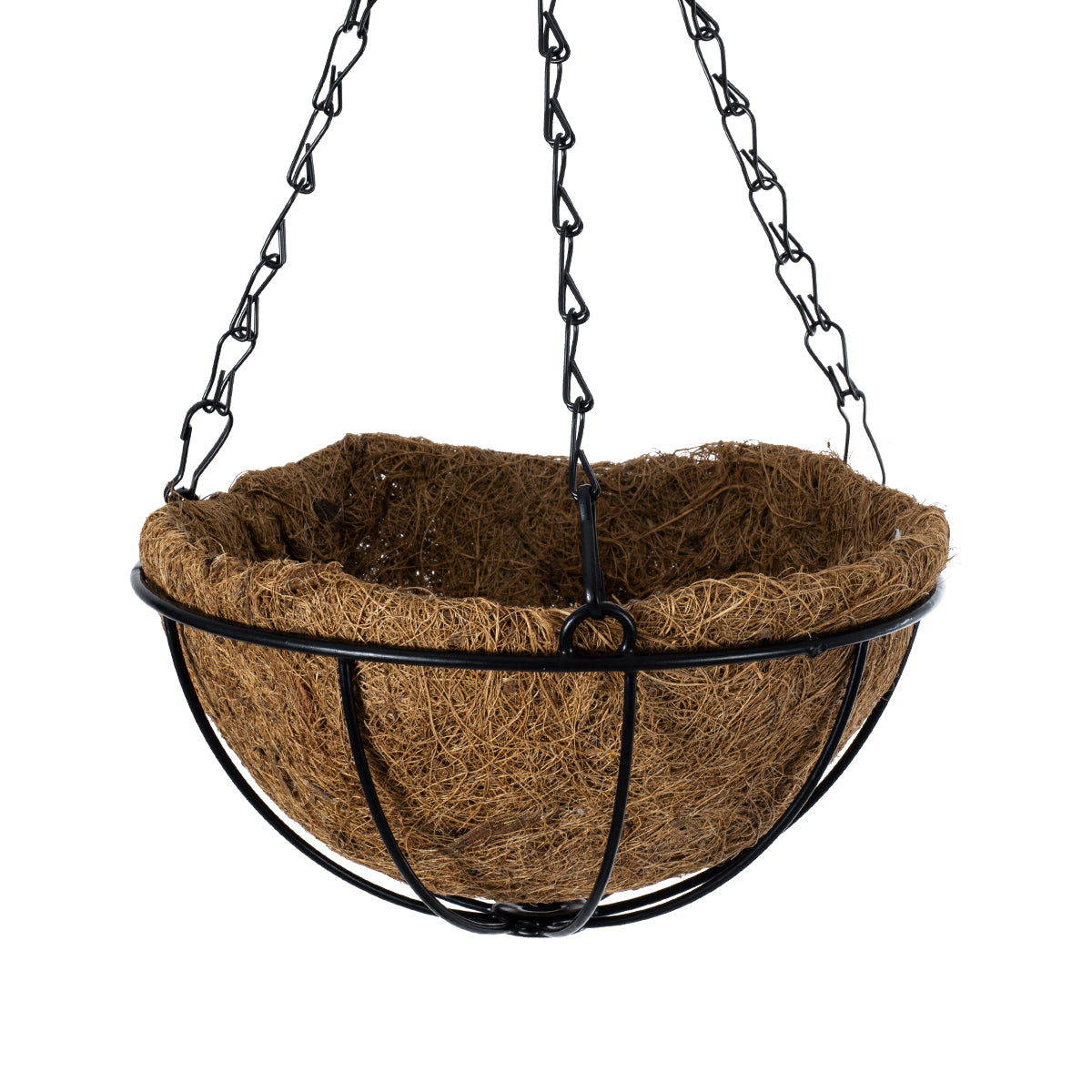 GloboStar® Artificial Garden SALAMINA 20479 Κρεμαστό Κασπώ Γλάστρα - Flower Pot από Φλοιό Καρύδας Καφέ Φ20cm x Υ10cm - ledmania.gr